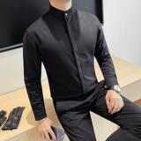 7182-P85呢子面料拉链门襟衬衫冬季男士长袖衬衣，男装衬衫，电商B333