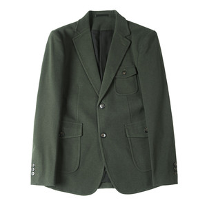 XF18-P160 呢子西装外套男士冬季厚款纯色西服 商务休闲百搭 黑色图片