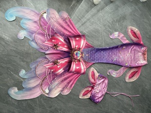 蕓兒兒童可愛公主美人魚尾巴裙子海洋館潛水泳衣游泳拍照拍攝海邊