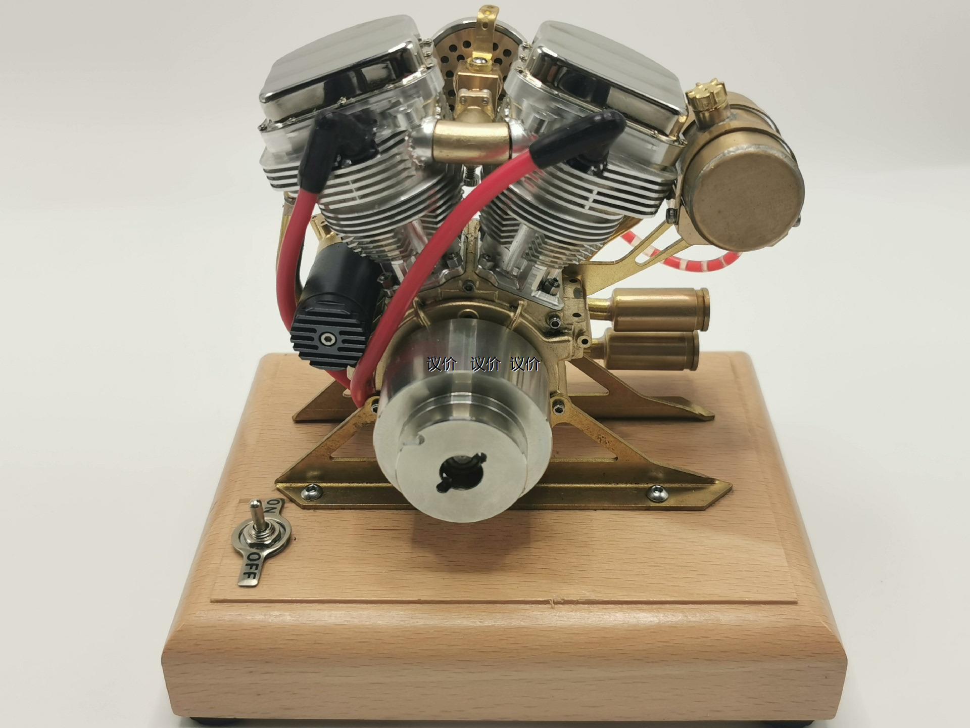 j5议价哈雷盆头引擎汽油V2发动机模型马达驱动缩伺服