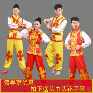 新款打鼓服秧歌服装民族演出服装赛龙舟服装舞龙舞狮腰鼓队武术服