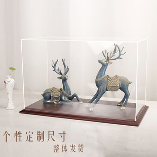 亚克力展示盒工艺品摆件玻璃防尘罩黄金佛像收纳盒透明罩珠宝展柜