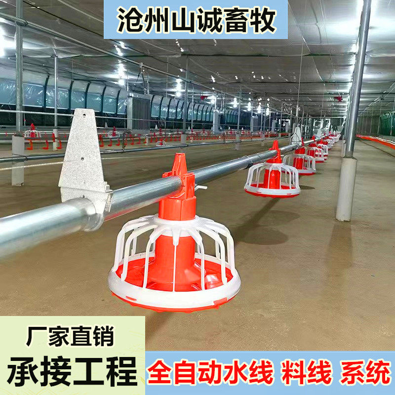 养殖鸭鹅水线料线畜牧养鸡场自动喂料机圆管方管饮水器自动上料机