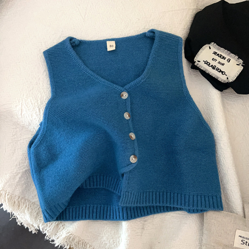独特蓝～韩国2025春季新款儿童纯色针织马甲男女宝宝百搭棉线背心,童装/婴儿装/亲子装,马甲,淘宝优惠券,粉丝福利购,淘宝优惠卷