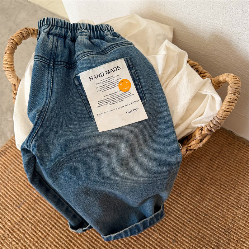 有质感洗水牛仔裤 2026春季新品男女儿童贴布牛仔休闲裤宝宝长裤,童装/婴儿装/亲子装,儿童牛仔裤,淘宝优惠券,粉丝福利购,淘宝优惠卷