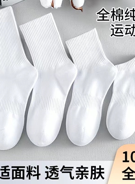 全棉袜子纯色运动袜白色黑色无骨船袜男女百搭纯棉防臭袜中高长筒