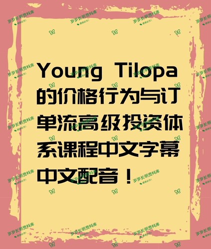 Young Tilopa的价格行为与订单流高级投资体系课程中文字幕及配音