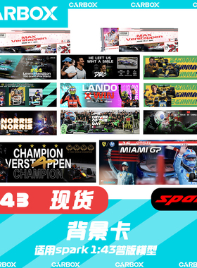[CarBox]F1赛车模型背景卡Looksmart spark 1:43 汉密尔顿 周冠宇