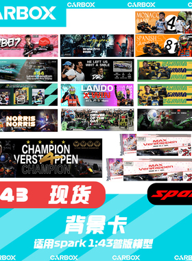 [CarBox]F1赛车模型背景卡Looksmart spark 1:43 汉密尔顿 周冠宇