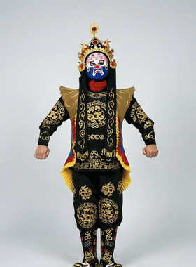 川剧变脸服装全套专业演出服儿童成人舞台表演送教学含11张脸谱
