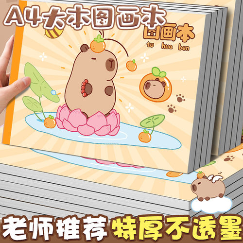 a4儿童图画本卡皮巴拉库洛米画画本幼儿园小学生一年级美术绘画本