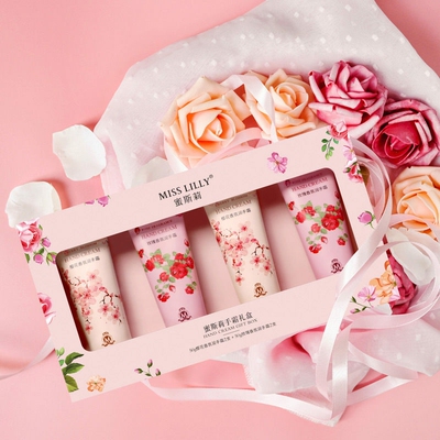4支29】蜜斯莉手霜礼盒樱花玫瑰香氛润手霜MissLilly护手霜50g/支