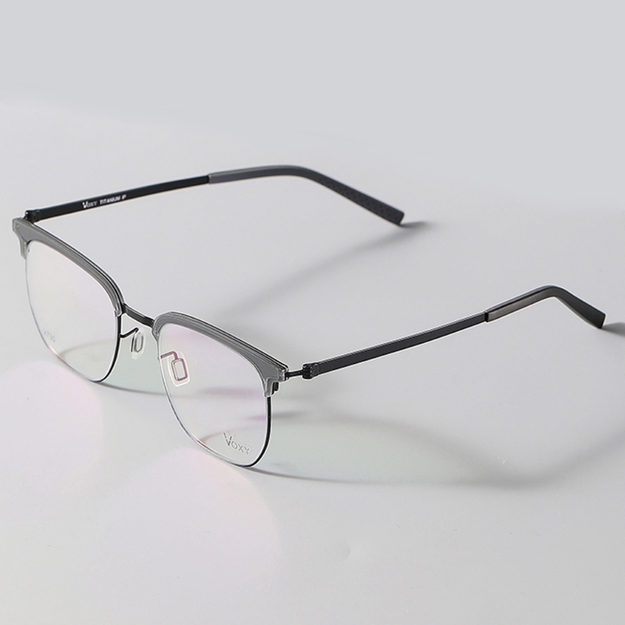 纯钛近视眼镜防蓝光护眼变色近视镜男半框可配近视防辐射眼睛女