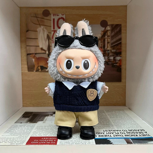 labubu娃衣一代拉布布搪胶挂件