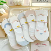 袜子女夏天薄款 白色船袜女硅胶防滑不掉跟浅口莫代尔棉袜隐形透气