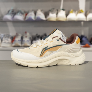 李宁休闲慢跑鞋 新款 减震回弹透气低帮运动鞋 ARSV043 男子2025春季