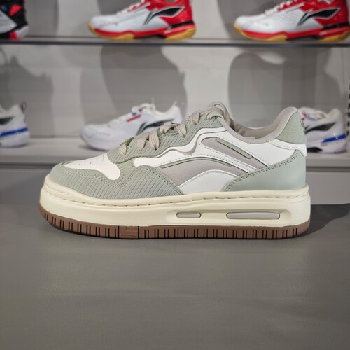 李宁车缝线系带女子低帮休闲鞋