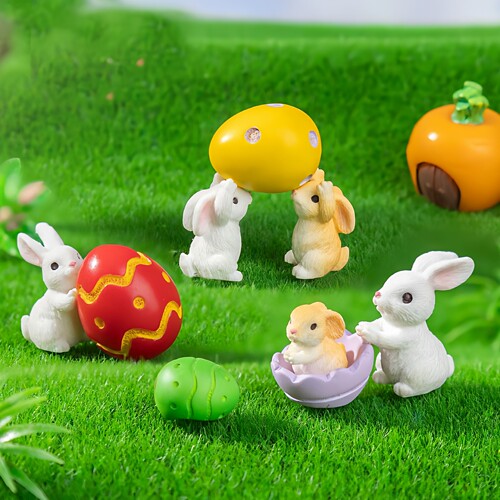 微景观可爱动物写实兔子摆件