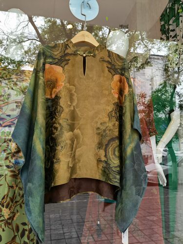 十二年的老裁缝100%桑蚕丝高端重缎50姆米香云纱大码廓形女上衣