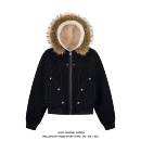 亿万少年BUFU座山雕加厚外套棉衣男女情侣款 毛领棉服夹克外套短款