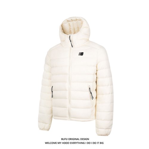 轻薄轻量感连帽排骨羽绒服