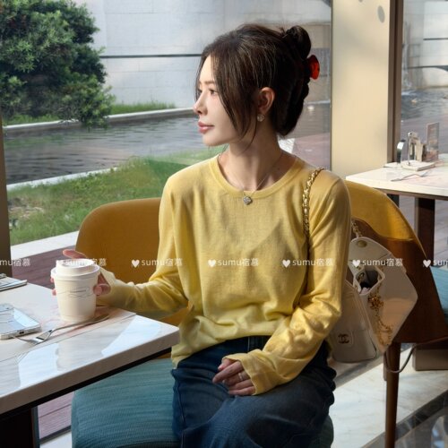 宿慕SUMU 【婴儿肌水溶羊毛】~新款软糯舒适圆领毛衣86053