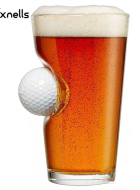Xnells高尔夫啤酒杯 高尔夫球嵌入 纪念礼品Hole In One 一杆进洞
