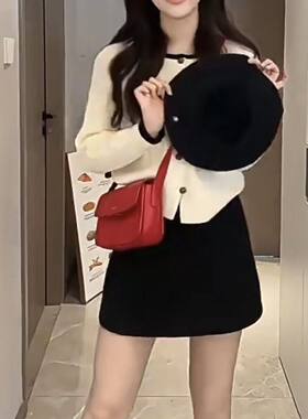 毛呢半身裙女高腰a字包臀裙短裙