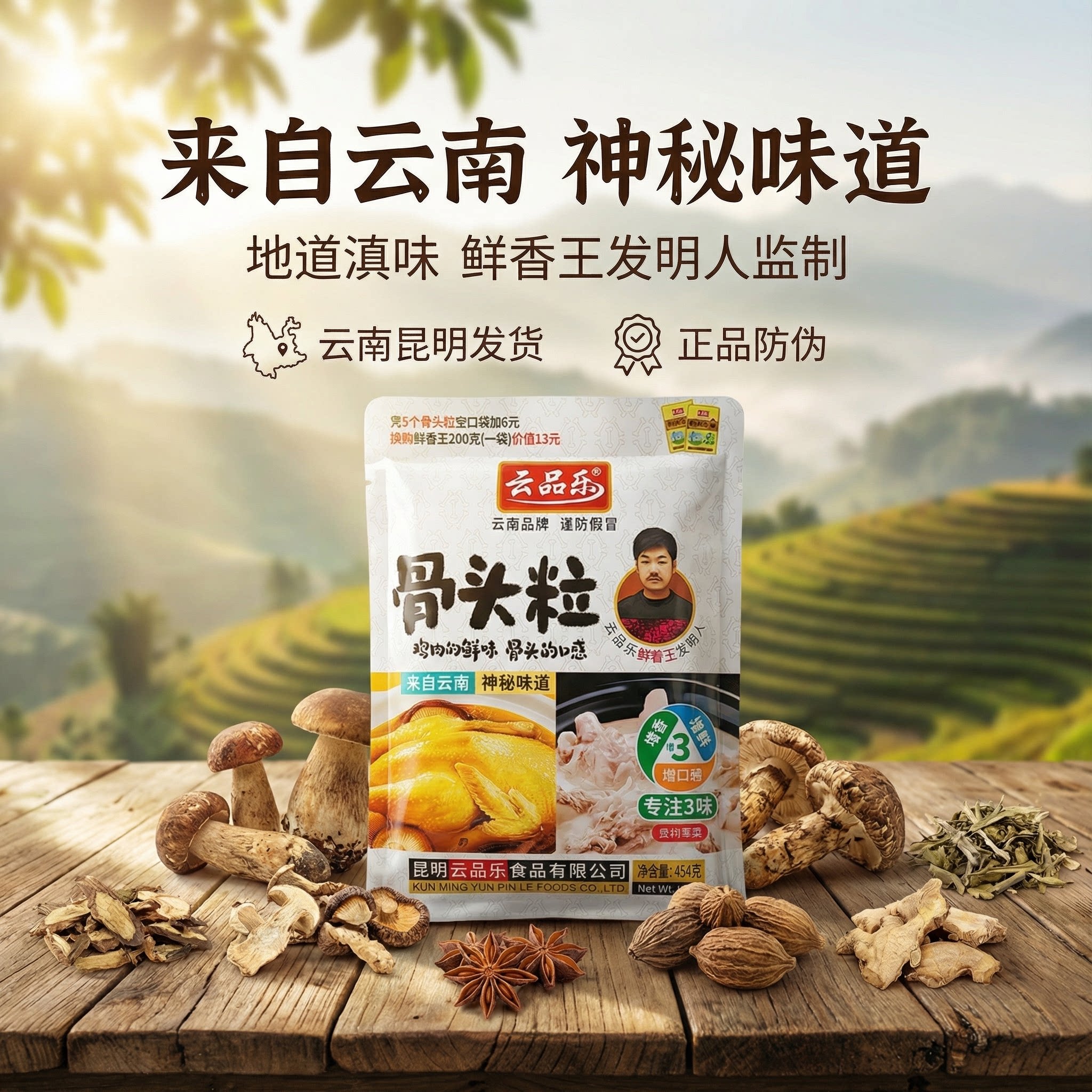 云南云品乐骨头粒调味料454克包装商用开店配方鸡精味精替代料