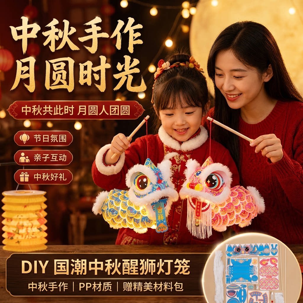 乐辰翔醒狮灯笼DIY材料包