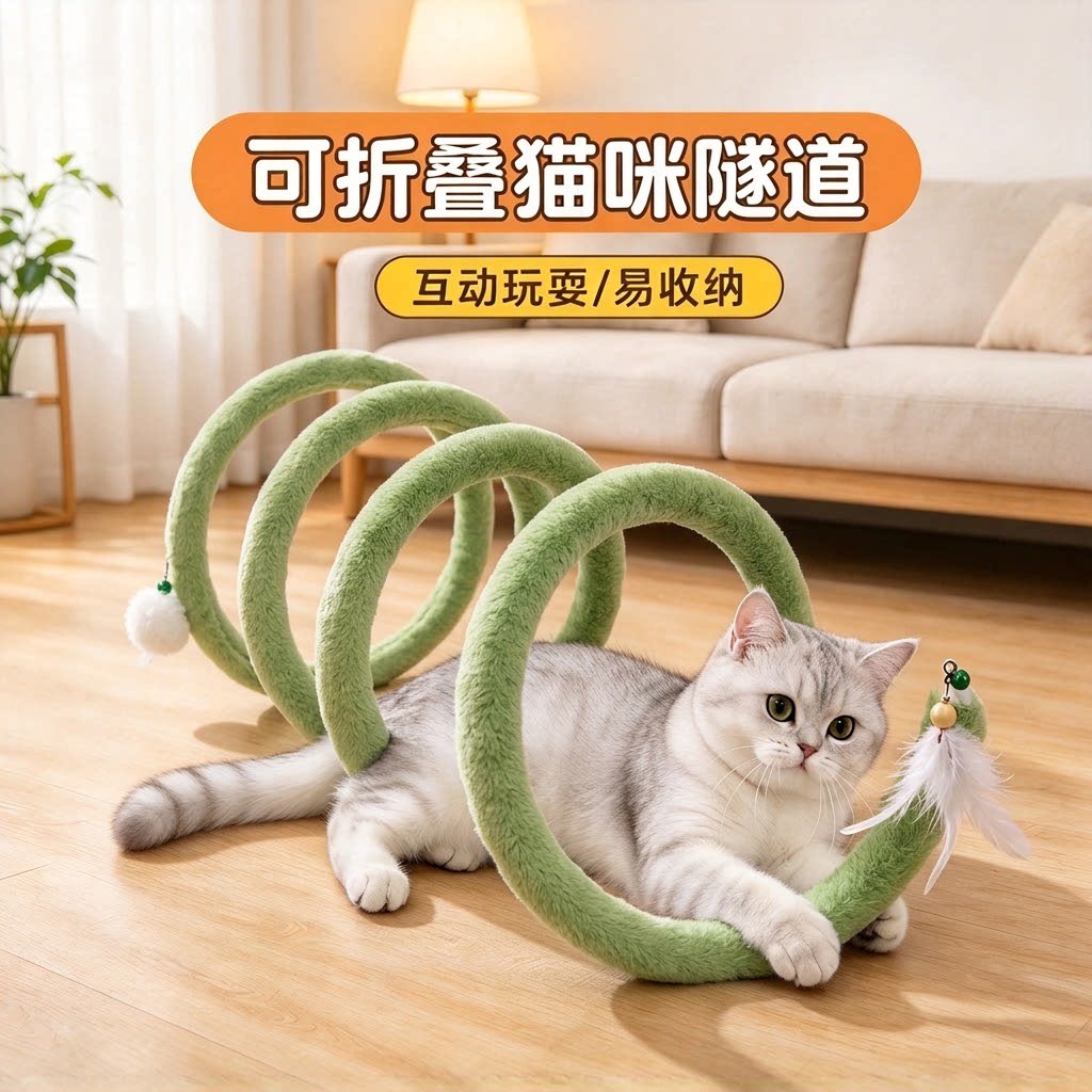 可折叠猫咪玩具隧道逗猫通道耐抓耐咬磨牙自嗨解闷消耗体力神器