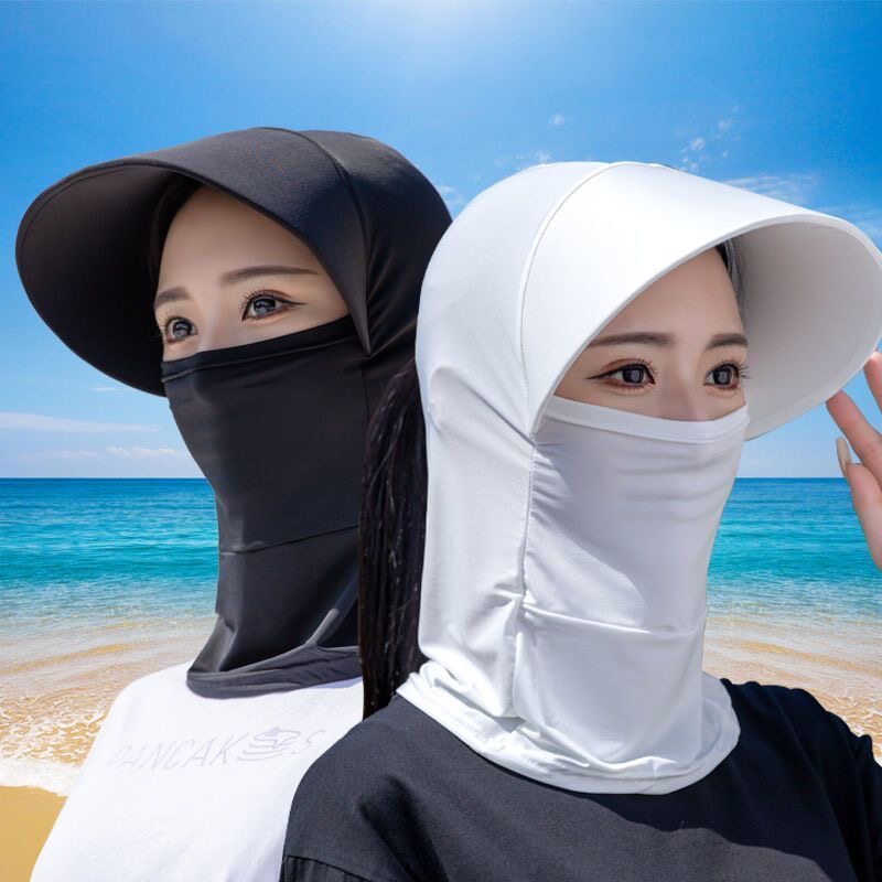 冰丝防晒面罩女夏季2025新款防紫外线帽子一体式骑行电动车面罩