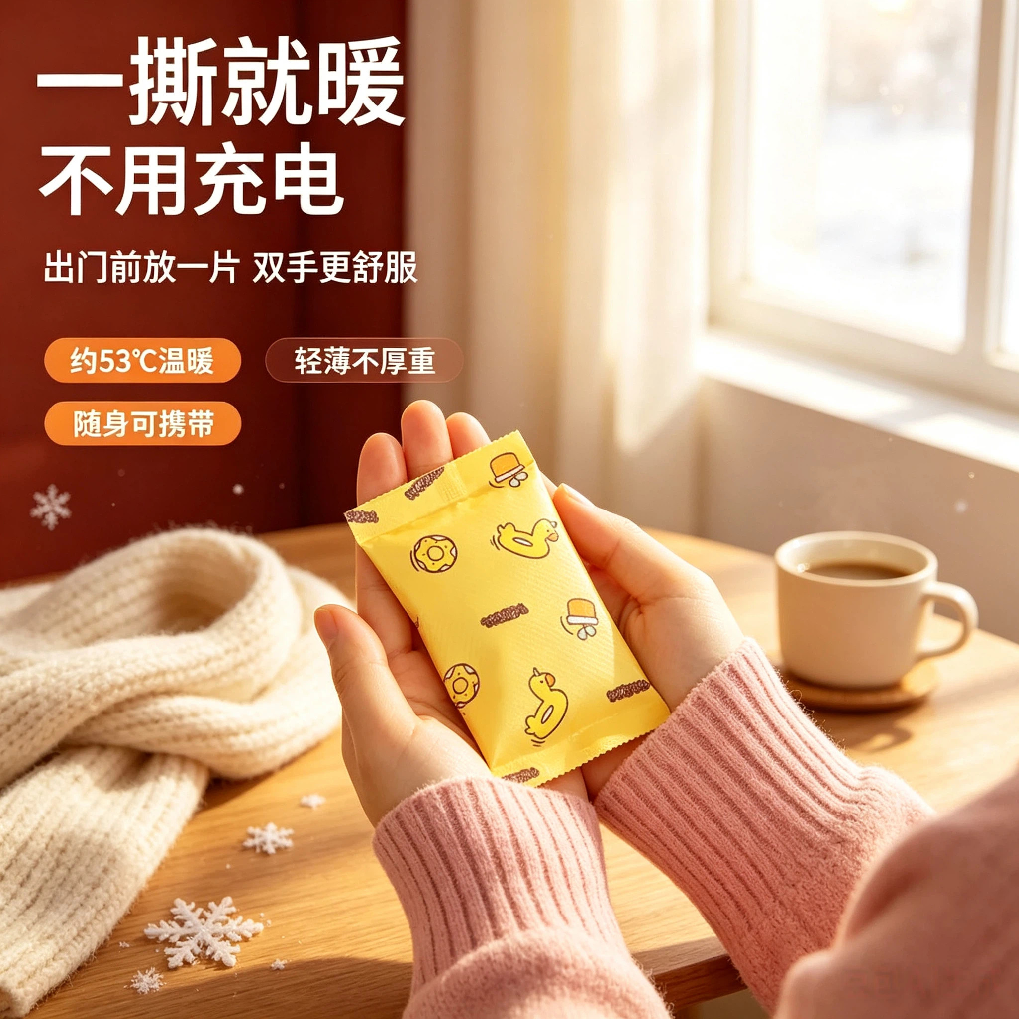 便携式自发热暖手宝包学生