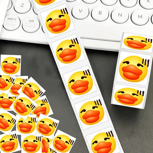 可爱小黄脸Emoji卷卷封口贴