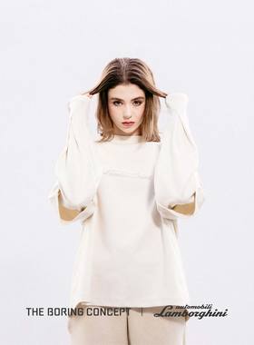 THE BORING CONCEPT TBC｜兰博基尼男女宽松半高领假两件长袖上衣