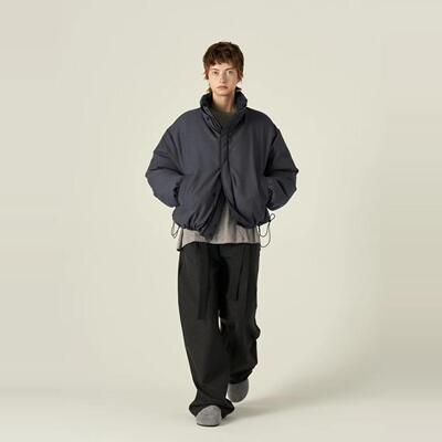 Epide Prefab 双面穿防泼极简老钱风廓形羊毛厚羽绒服夹克外套