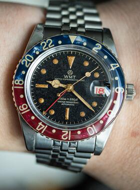 WMT Watches Panton MKII – Black Dial陈年做旧GMT红蓝自动手表