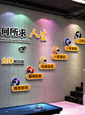 创意台球厅墙面装饰画桌球室网红俱乐部前台形象氛围布置用品9002