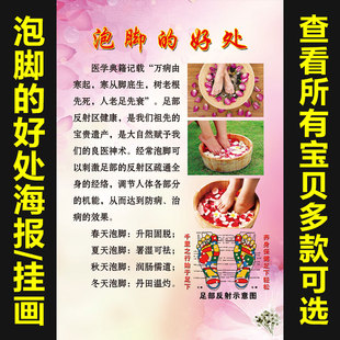 泡脚的好处足疗养生足部反射区挂图中医养生海报美容院广告宣传画