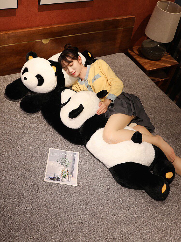 HUAHUA 잠자는 팬더 인형 잠자는 베개 다리 침대 소녀 인형 대형 소녀 플러시 장난감 인형