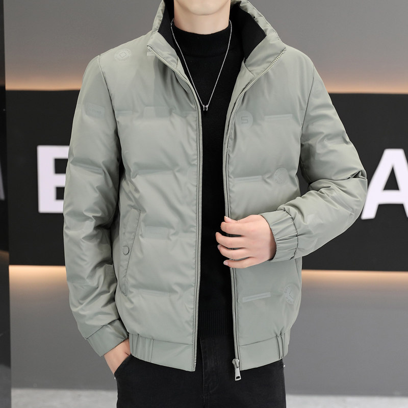 2025冬季新款中厚款短款修身立领羽绒服男保暖商务鸭绒外套时尚帅