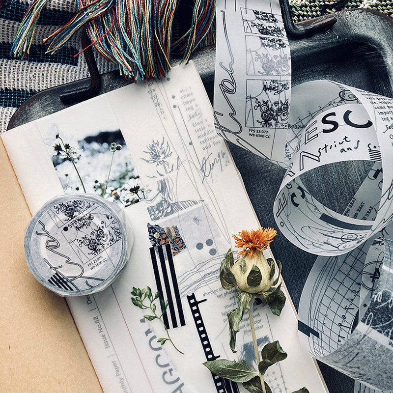 台湾羊君手帐胶带和纸整卷分装