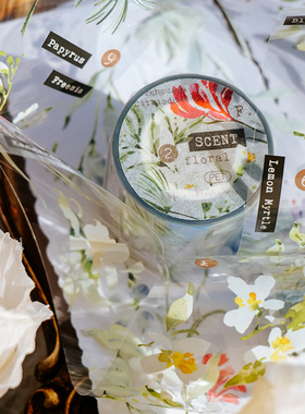 ChickTracks&台湾猫老大 香气研究所.花 亮面PET手帐胶带