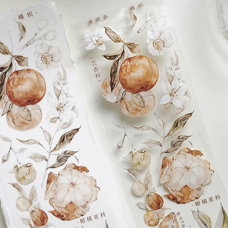 雀斑茶原创手帐胶带橘枳