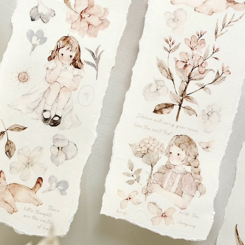 雀斑茶原创手帐胶带森系小诗