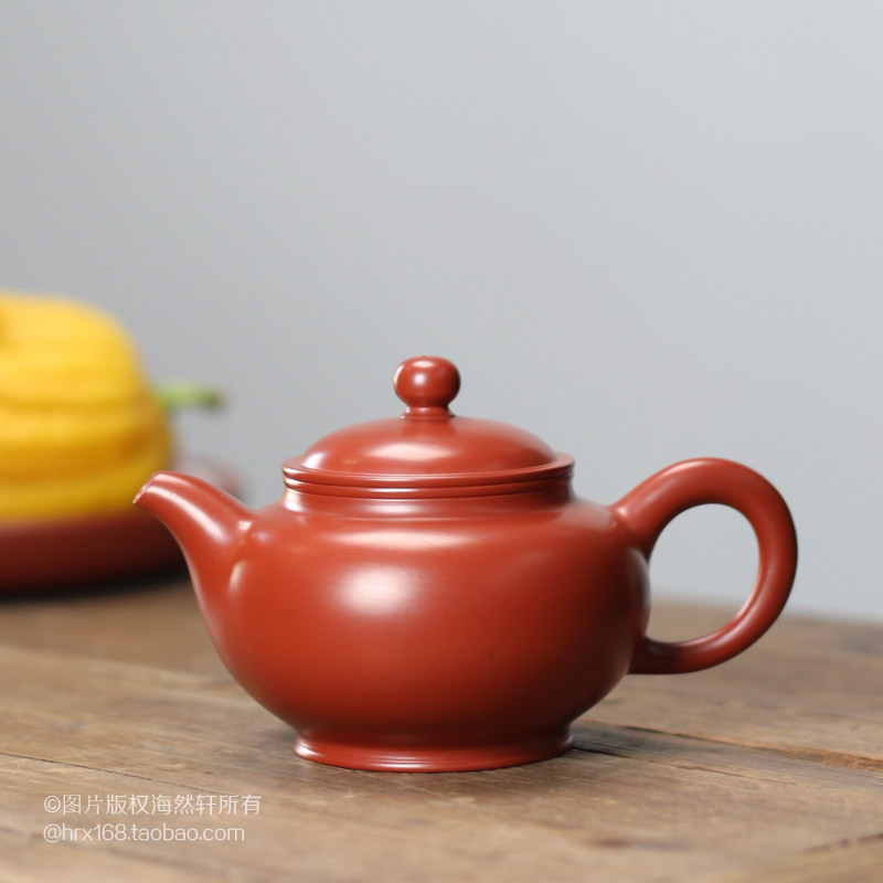 潮州手拉壶朱泥壶老字号老安顺大师章燕城之子章广鑫茶壶梨形壶