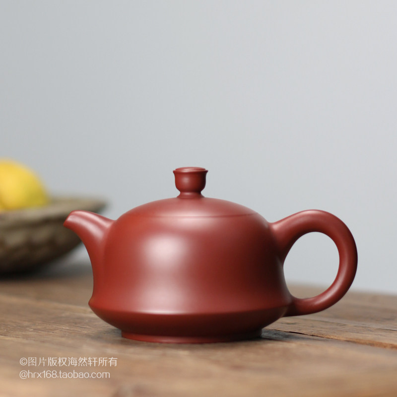 保真老安顺章燕城之子广鑫大师手拉壶潮州红朱泥梨形西施元宝茶壶