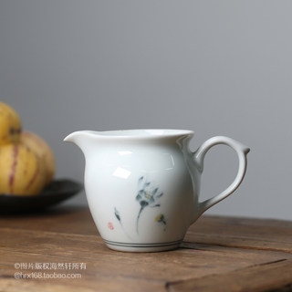 潮州功夫茶具 莲花茶海陶瓷 非手绘公道杯过滤杯青花均杯分茶杯