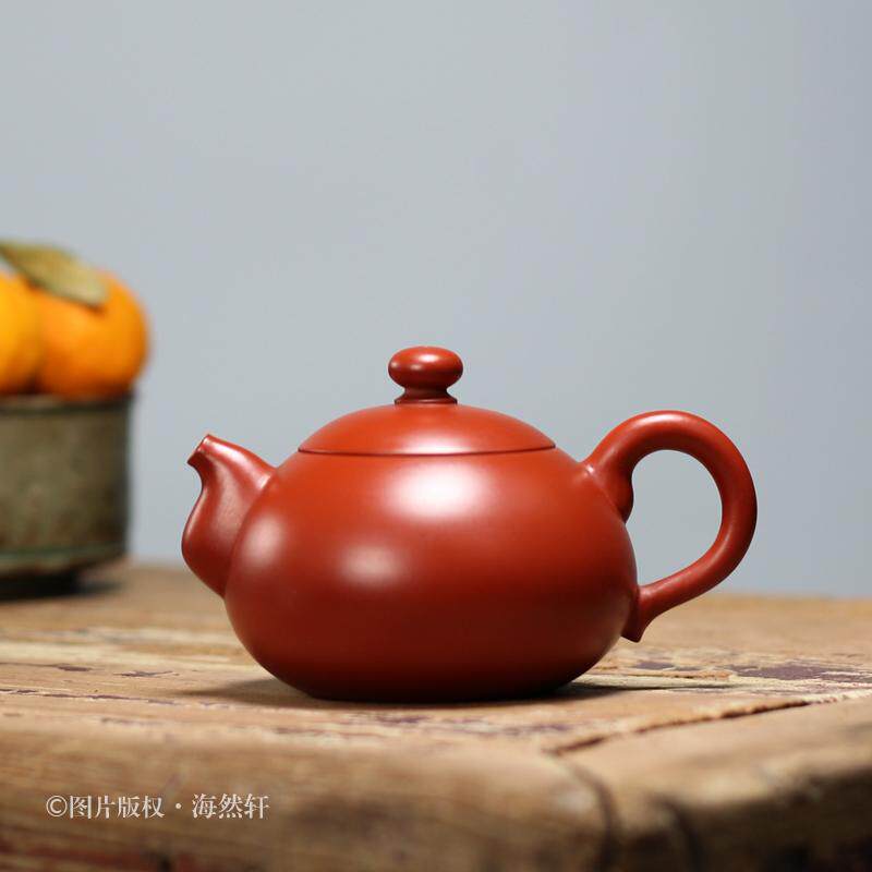 90年代老茶壶 潮州手拉壶冲罐紫砂壶艺人 手工原矿朱泥贵妃茶壶