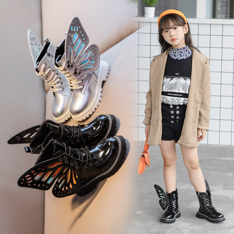 儿童马丁靴2025秋冬季时尚新款靴子英伦风女童皮靴中大童加绒短靴